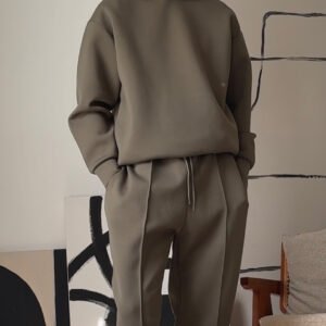 Men's Casual Hooded Sweatshirt & Elastic Waist Pants Set