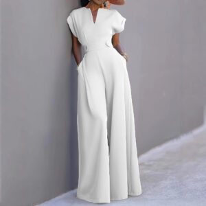 Graceful And Fashionable Solid Color High Waist Wide Leg Pants