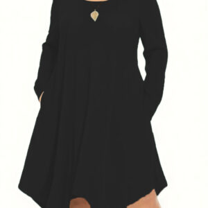 Slim And Slim Fashion Irregular Design Long-sleeved Plus-size Dress